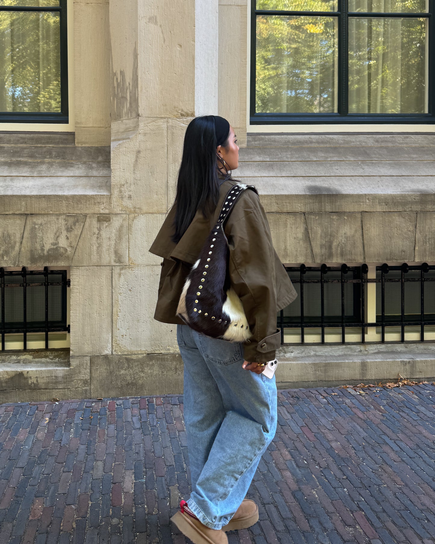 COW STUD SHOULDER BAG – 100% Genuine Hair On Leather