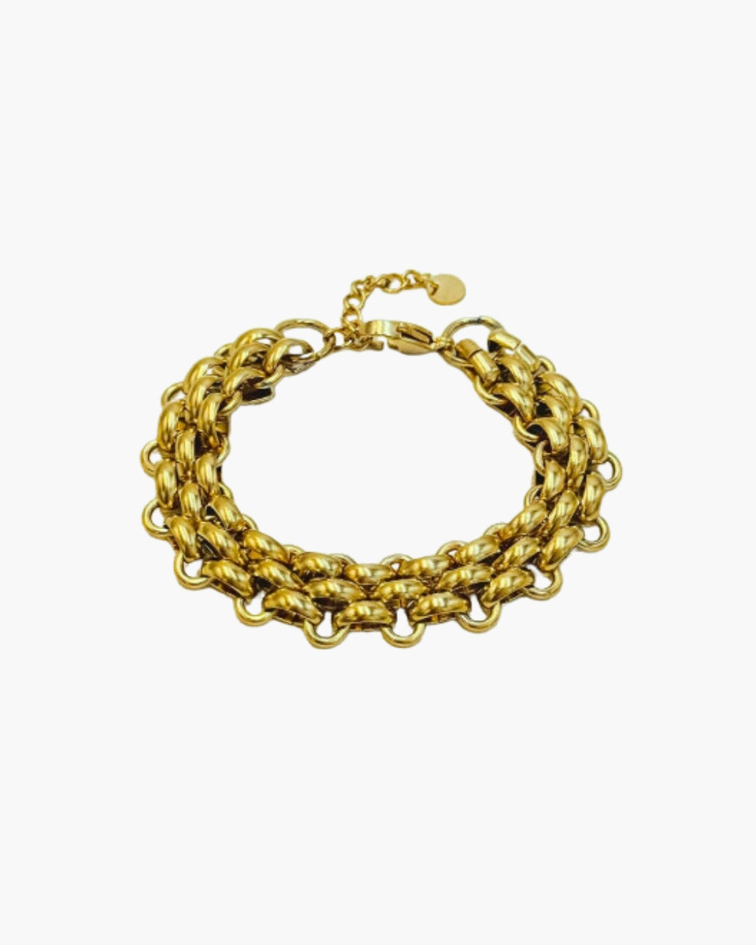 CHUNKY DOUBLE LINK BRACELET - GOLD