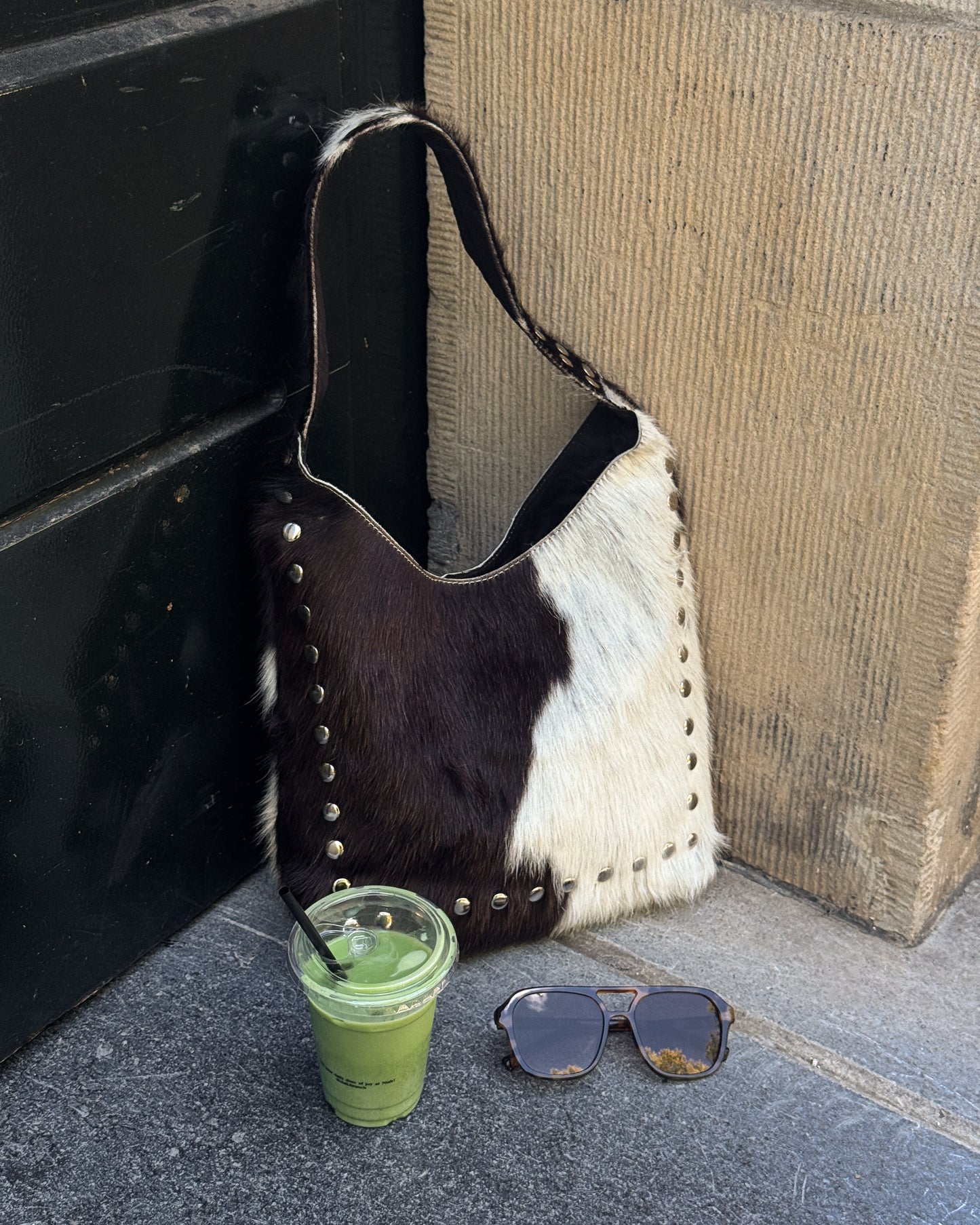 COW STUD SHOULDER BAG – 100% Genuine Hair On Leather