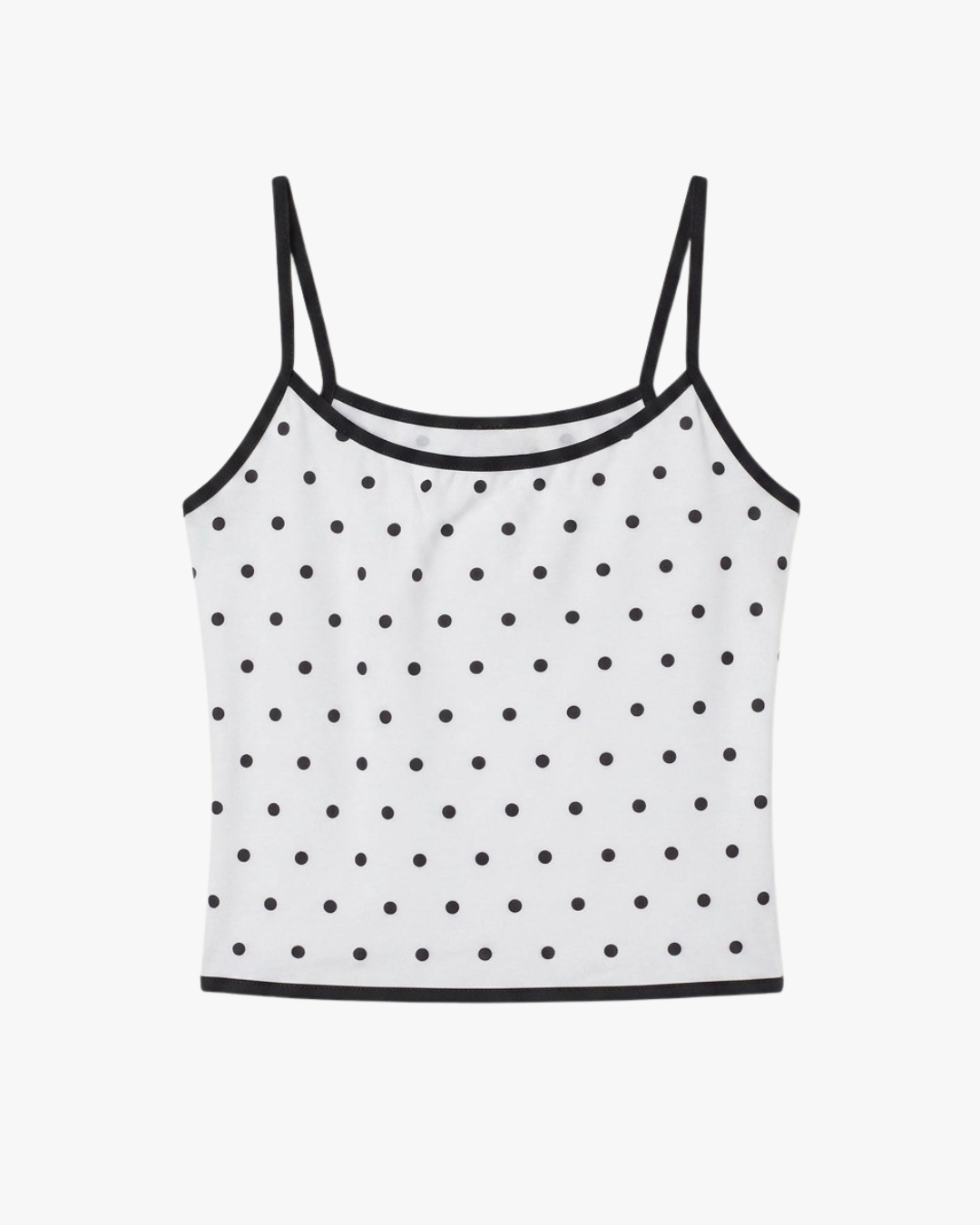 POLKA DOT TOP - WHITE/BLACK
