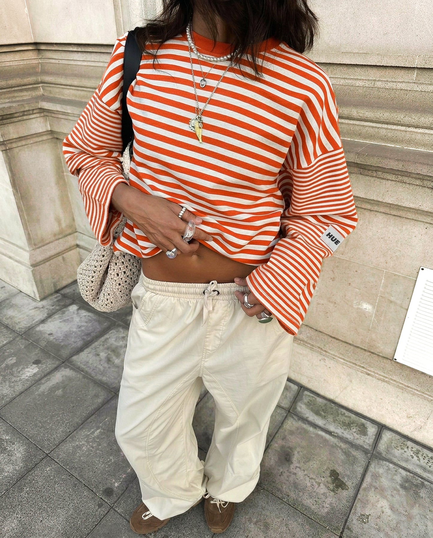STRIPED LONGSLEEVE - ORANGE/CREAM