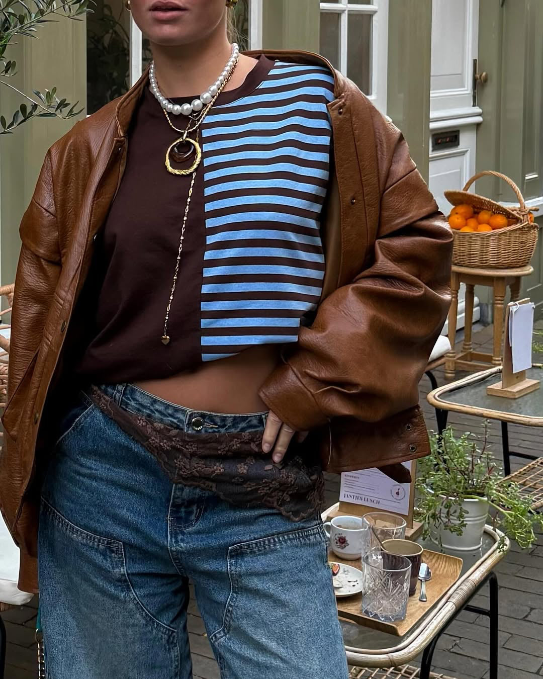 DUAL STRIPES LONGSLEEVE - BROWN