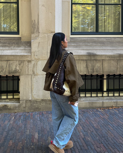 COW STUD SHOULDER BAG – 100% Genuine Hair On Leather