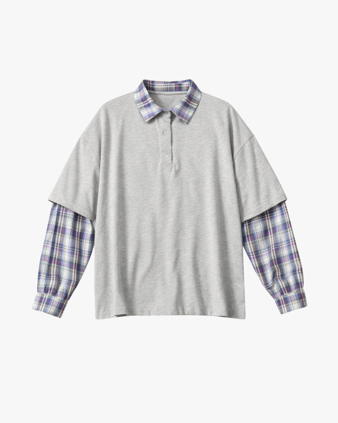 CHECKED POLO SHIRT - GREY