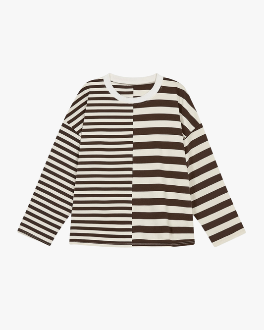 DOUBLE STRIPE LONGSLEEVE - BROWN