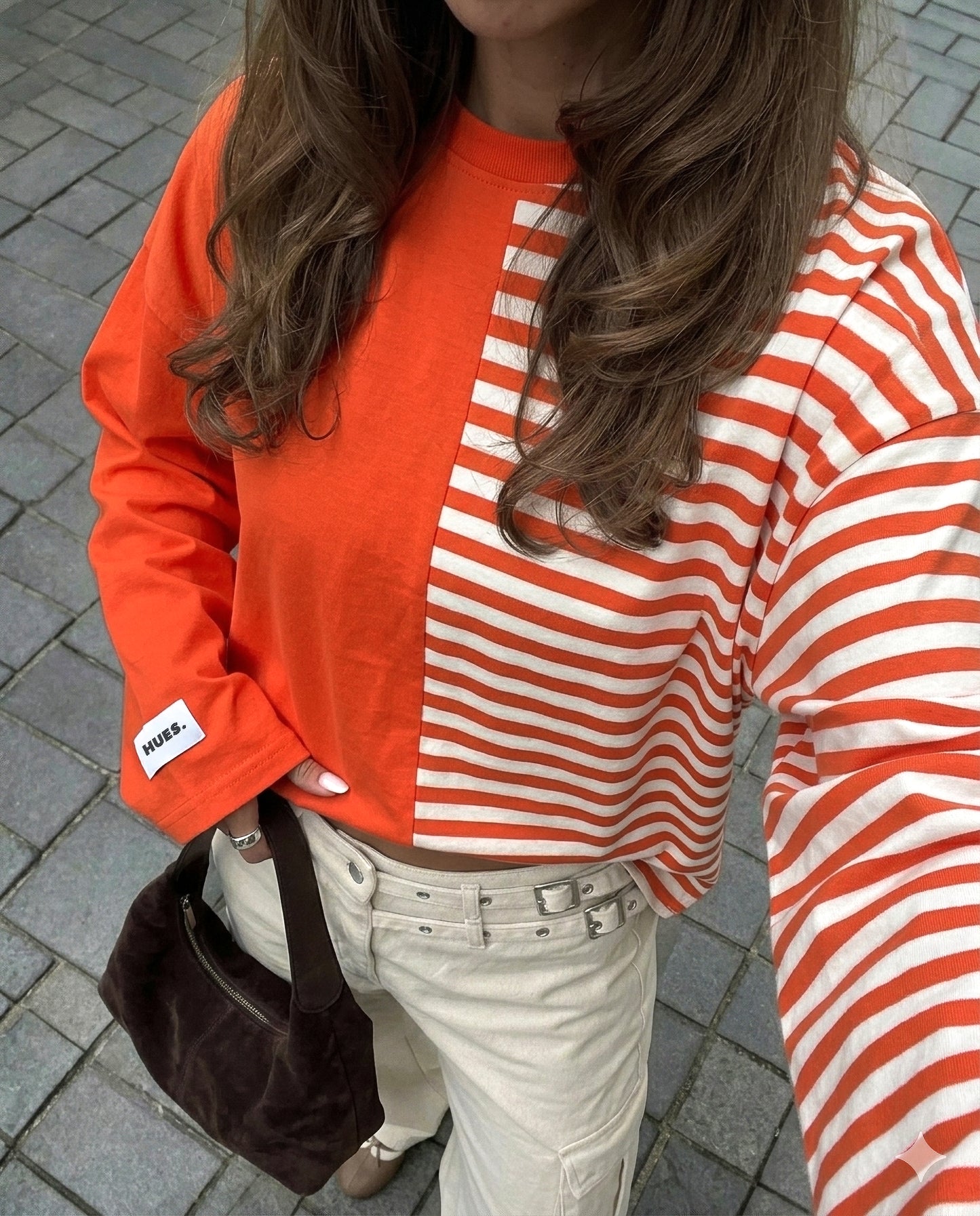 DUAL STRIPES LONGSLEEVE - ORANGE/WHITE