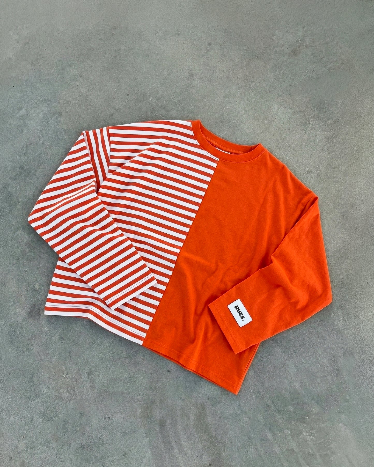 DUAL STRIPES LONGSLEEVE - ORANGE/WHITE