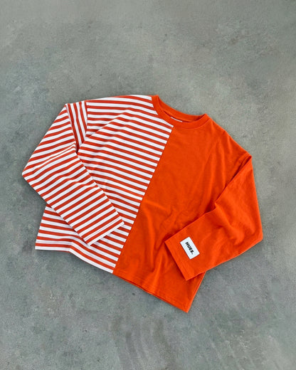 DUAL STRIPES LONGSLEEVE - ORANGE/WHITE