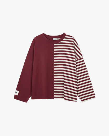 DUAL STRIPES LONGSLEEVE - BURGUNDY