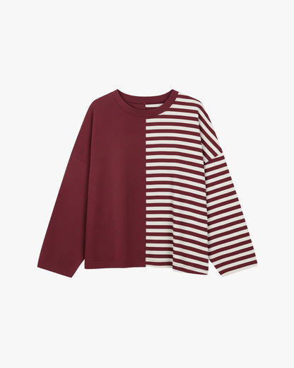DUAL STRIPES LONGSLEEVE - BURGUNDY