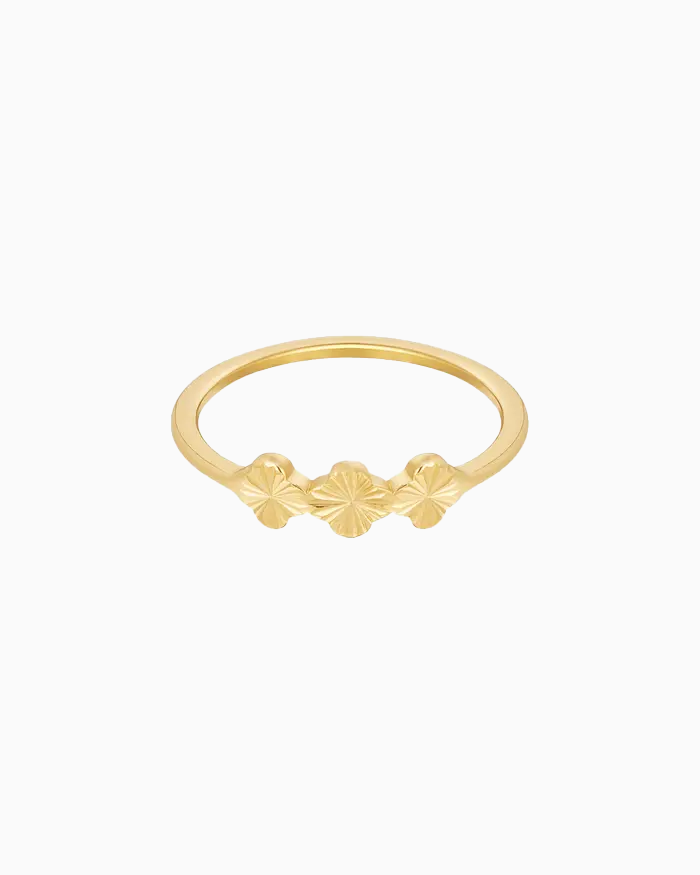 3 FLOWERS RING - GOLD