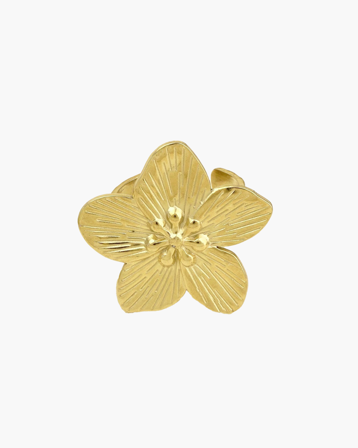 CHUNKY FLOWER RING - GOLD