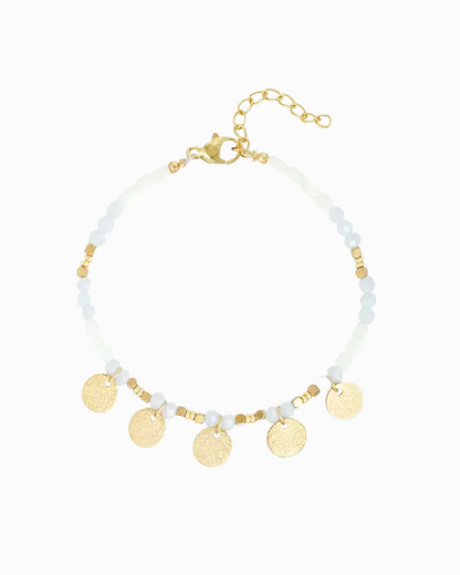 BOHO COINS BRACELET - LIGHT BLUE