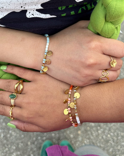 BOHO COINS BRACELET - LIGHT BLUE