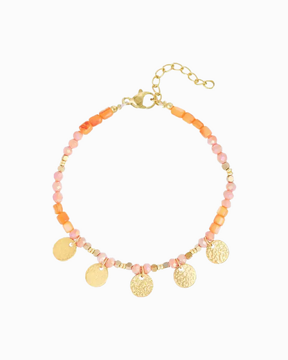 BOHO COINS BRACELET - ORANGE GOLD