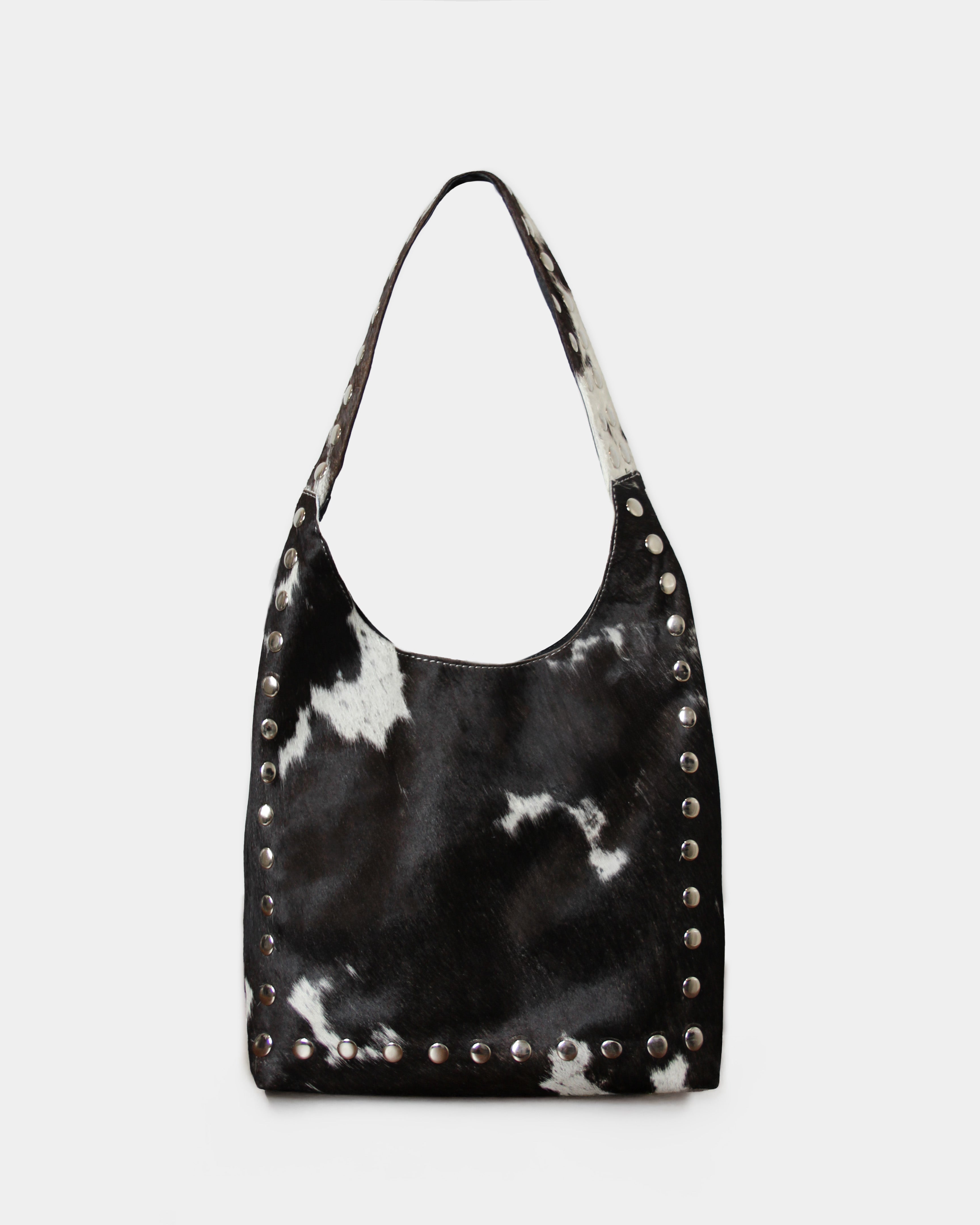 COW STUD SHOULDER BAG – 100% Genuine Hair On Leather – HUES STUDIOS