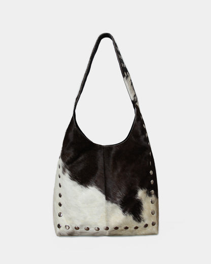 COW STUD SHOULDER BAG – 100% Genuine Hair On Leather