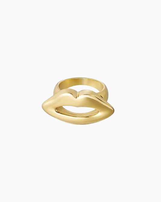 LIPS MOUTH RING - GOLD