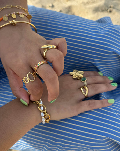 BOHO MULTICOLOR RING - GOLD