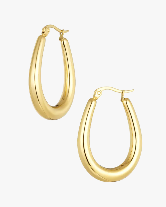 OVAL HOOPS EARRINGS - GOLD