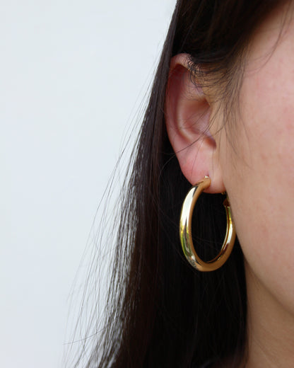 ROUND HOOPS EARRINGS - GOLD