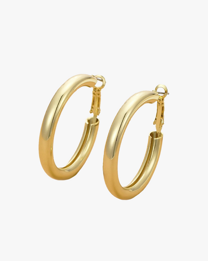 ROUND HOOPS EARRINGS - GOLD