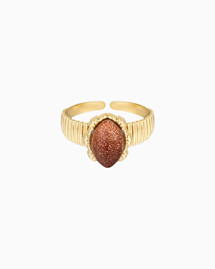 AUBURN STONE RING - GOLD