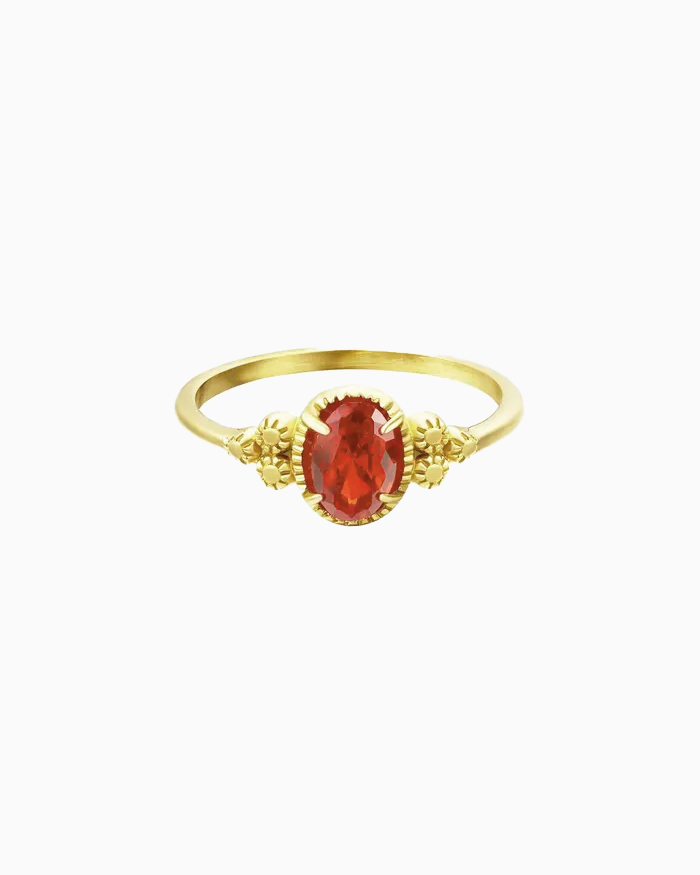 ZIRCON RED RING - GOLD