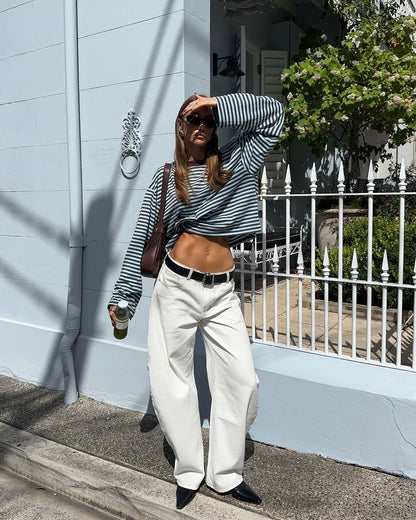 STRIPED LONGSLEEVE - BLUE/BROWN