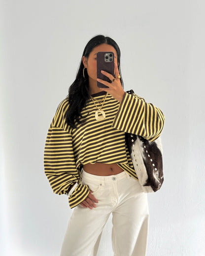 STRIPED LONGSLEEVE - YELLOW/BROWN