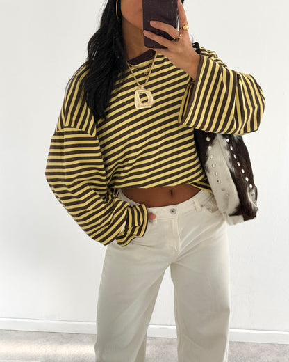 STRIPED LONGSLEEVE - YELLOW/BROWN