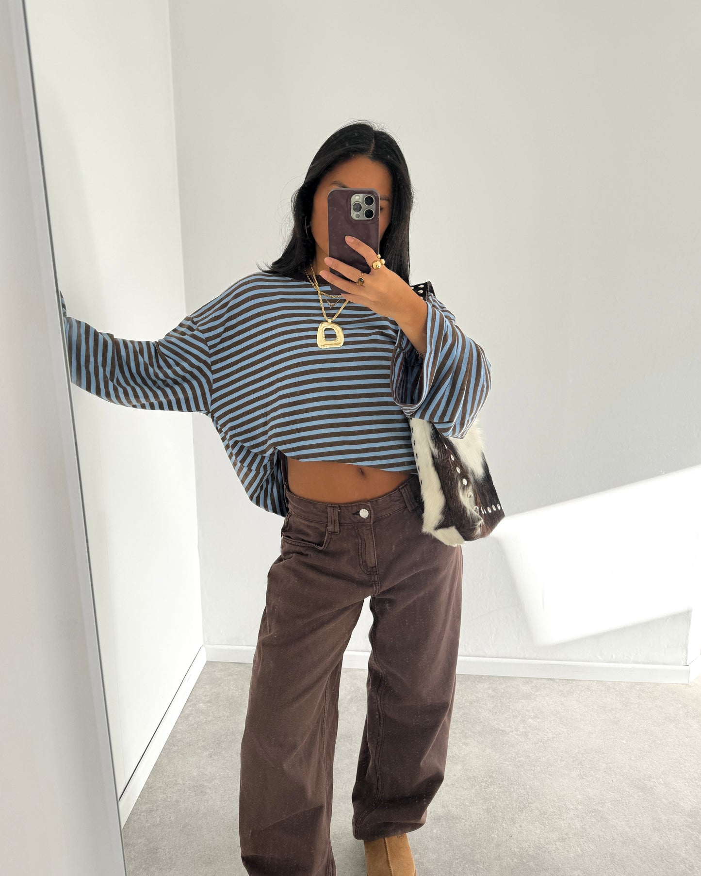 STRIPED LONGSLEEVE - BLUE/BROWN