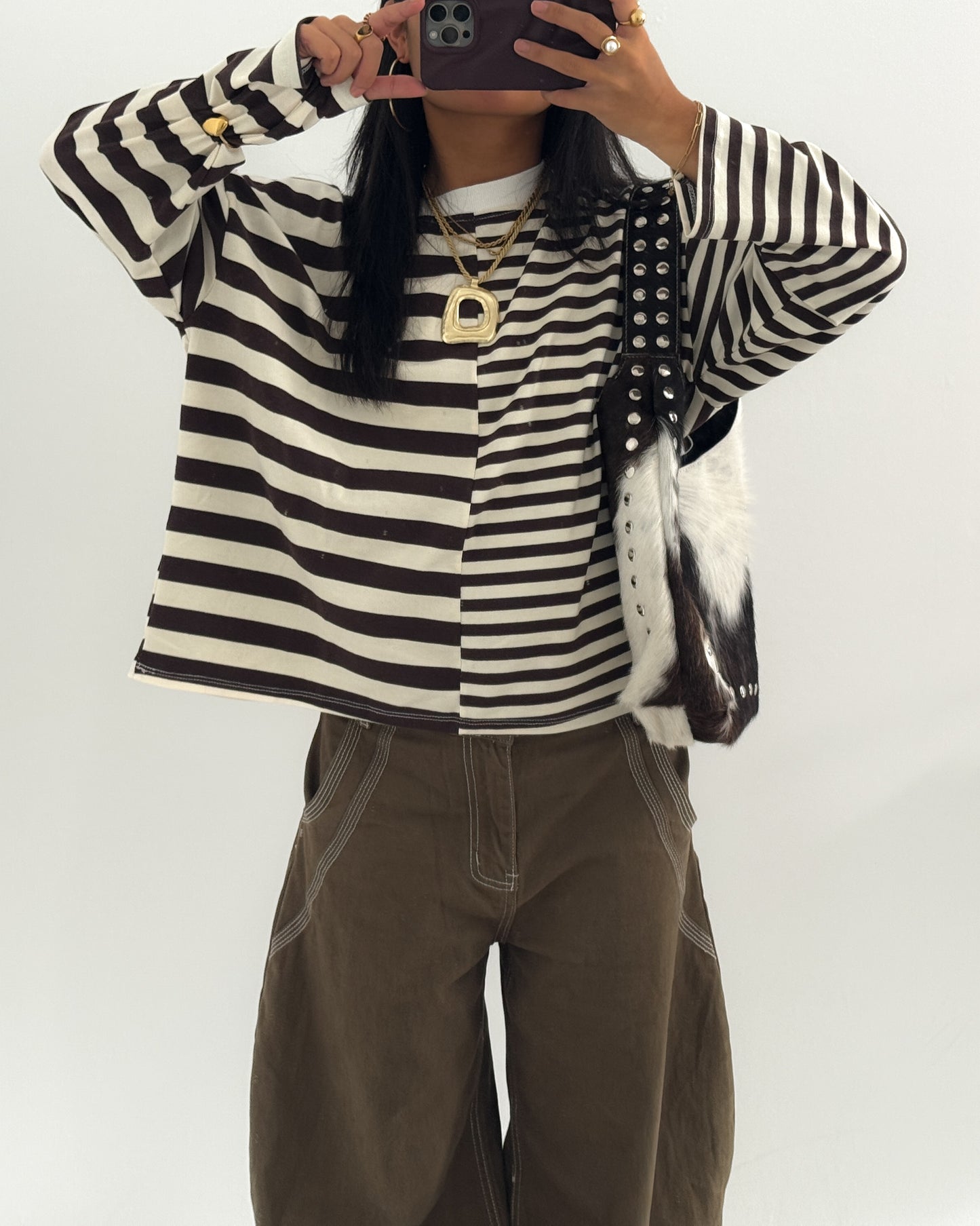 DOUBLE STRIPE LONGSLEEVE - BROWN