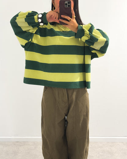 BOLD STRIPED SWEATER LONGSLEEVE - YELLOW/GREEN