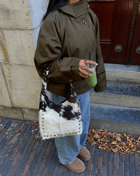 COW STUD SHOULDER BAG – 100% Genuine Hair On Leather