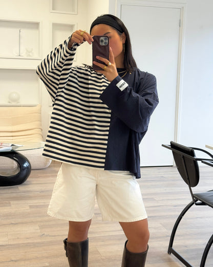 DUAL STRIPES LONGSLEEVE - NAVY