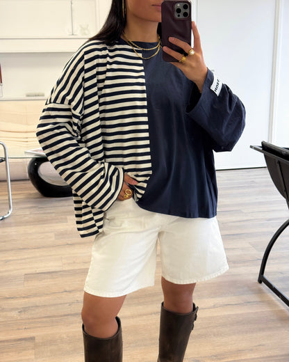 DUAL STRIPES LONGSLEEVE - NAVY