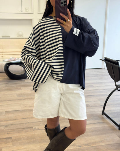 DUAL STRIPES LONGSLEEVE - NAVY