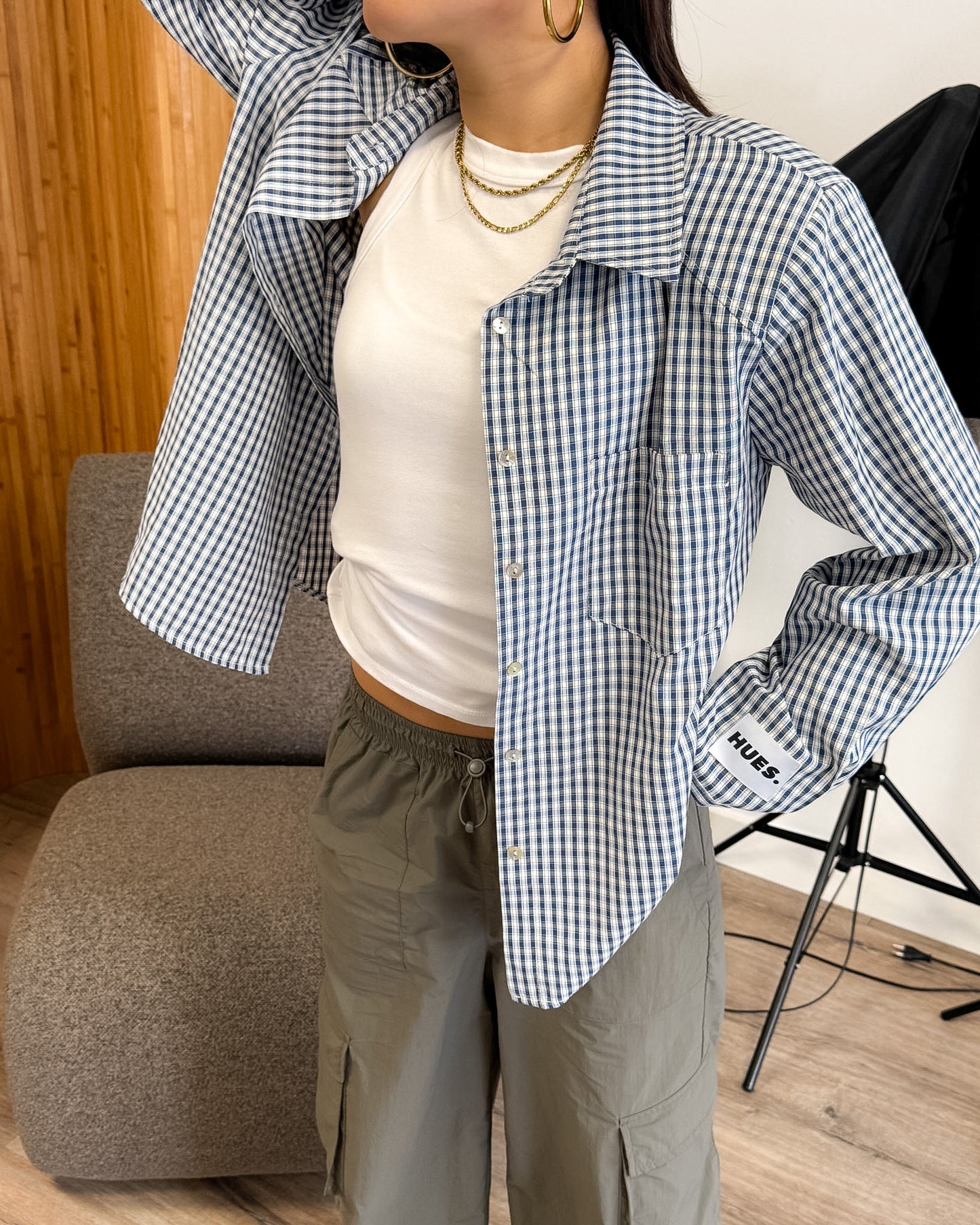 CHECKED SHIRT - NAVY