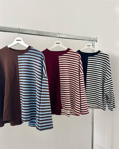 DUAL STRIPES LONGSLEEVE - BROWN