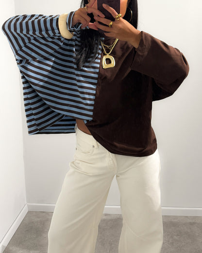 DUAL STRIPES LONGSLEEVE - BROWN