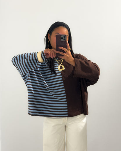 DUAL STRIPES LONGSLEEVE - BROWN
