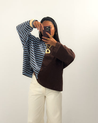 DUAL STRIPES LONGSLEEVE - BROWN