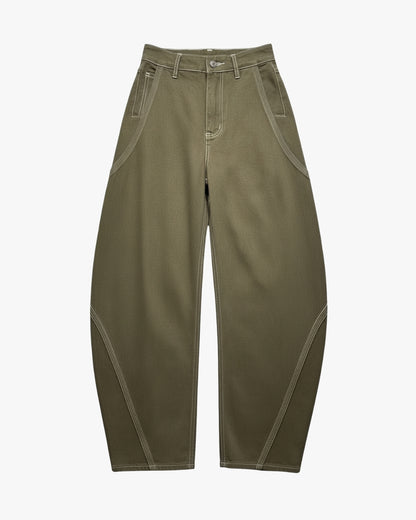BALLOON JEANS - KHAKI ARMY