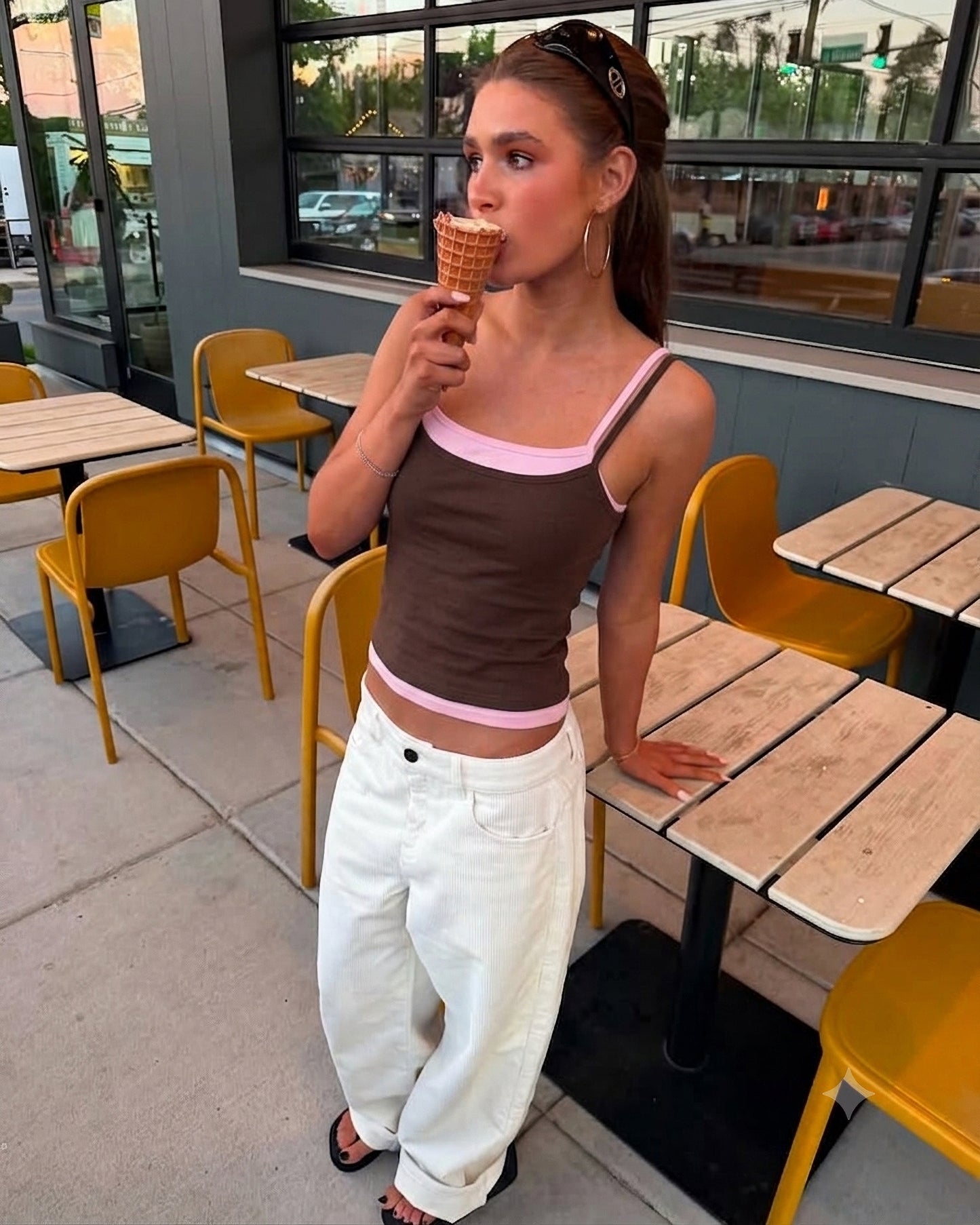 LAYERED TOP - BROWN/PINK