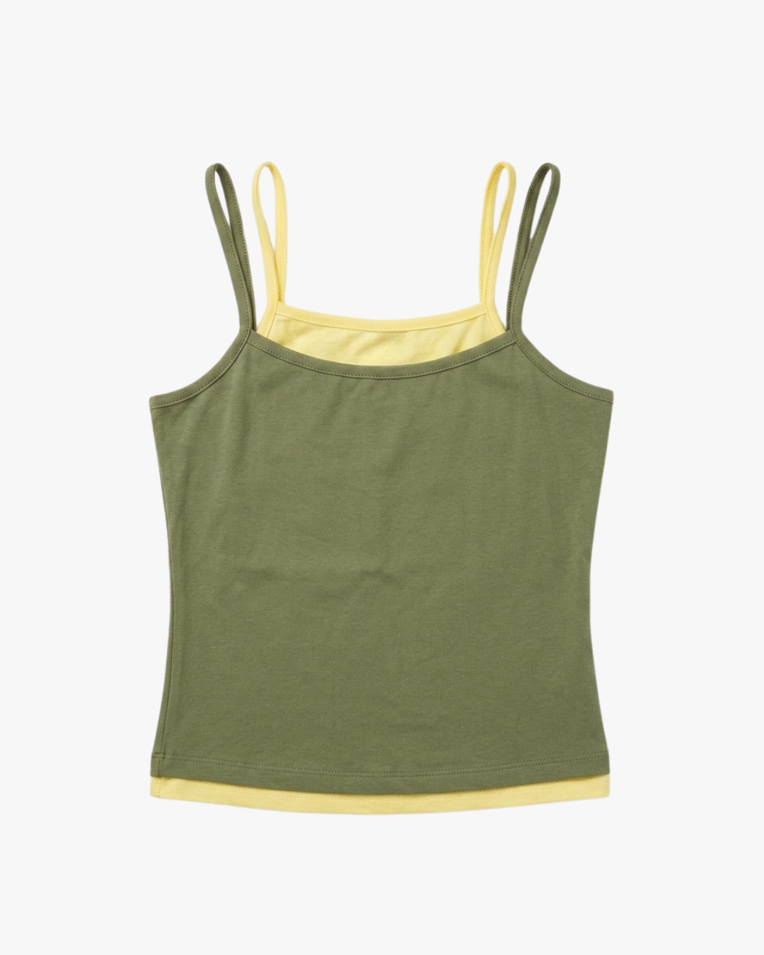 LAYERED TOP - GREEN/YELLOW