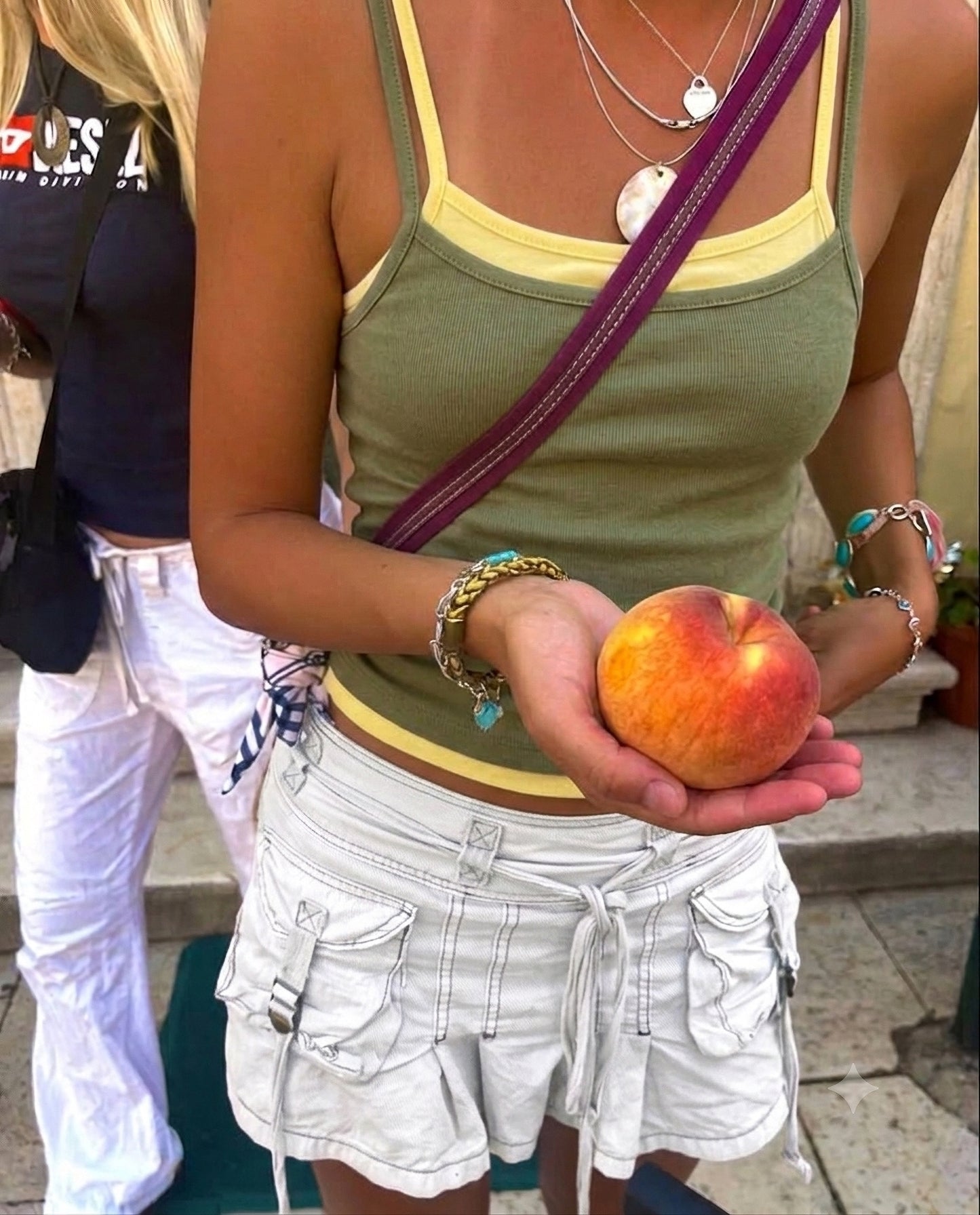 LAYERED TOP - GREEN/YELLOW
