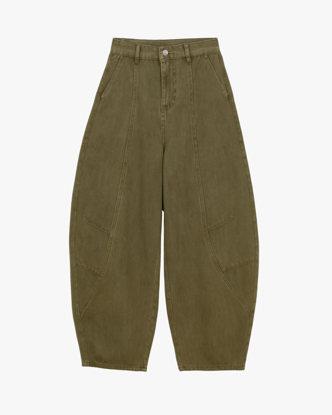 OVERSIZED BALLOON JEANS - KHAKI ARMY