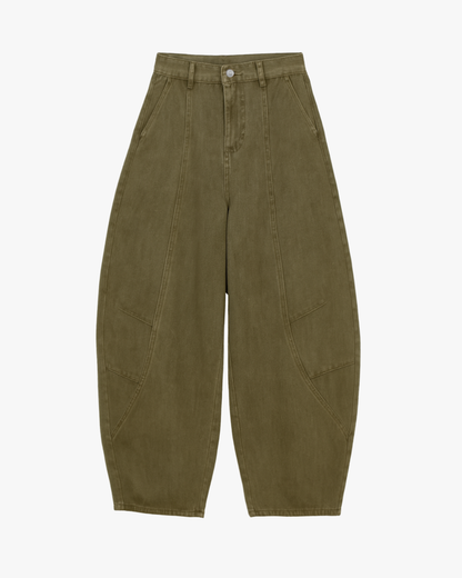 OVERSIZED BALLOON JEANS - KHAKI ARMY