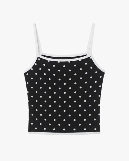 POLKA DOT TOP - BLACK/WHITE